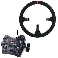 Asetek SimSports Forte GT Button Box - Black Edition + GT Rim, gew&ouml;lbt, 340 mm - schwarz, wildleder