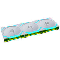 Lian Li UNI FAN SL FLEX Wireless PWM-L&uuml;fter, ARGB, Unendlichkeitsspiegel - 120mm, wei&szlig;, 3er-Pack mit Controller