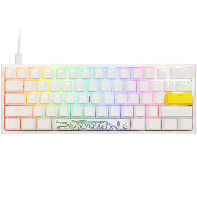 Ducky One 2 Pro Mini White Edition Gaming Tastatur, RGB LED - Cherry Blue (US) image number 1