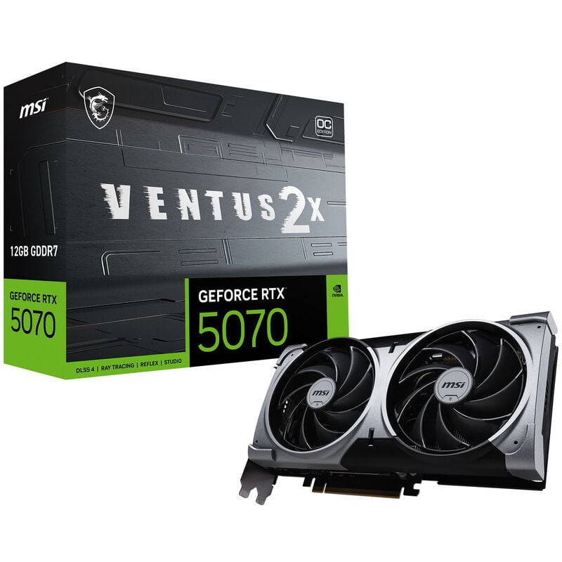Graphics Card MSI GeForce RTX 5070 12G Ventus 2X OC, 12288 MB GDDR7