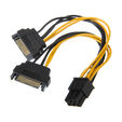 Akasa 2x 15-Pin-SATA auf 1x 6-Pin-PCIe Adapter image number null