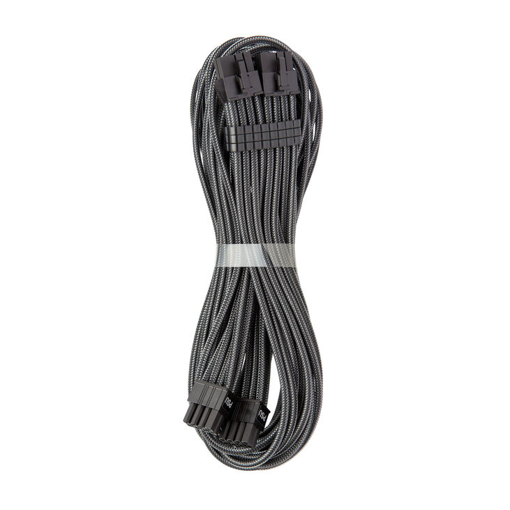 CableMod C-Series Pro ModMesh Bridged Connection Cable - 8+8-Pin PCIe, Carbon, 60cm image number 0