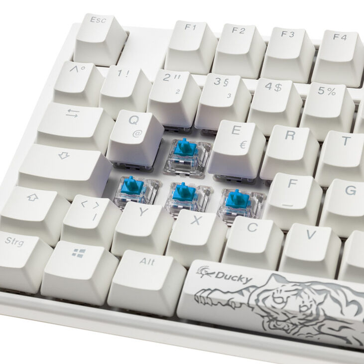 Ducky One 3 Classic Pure White Gaming Tastatur, RGB LED - MX-Blue image number 4