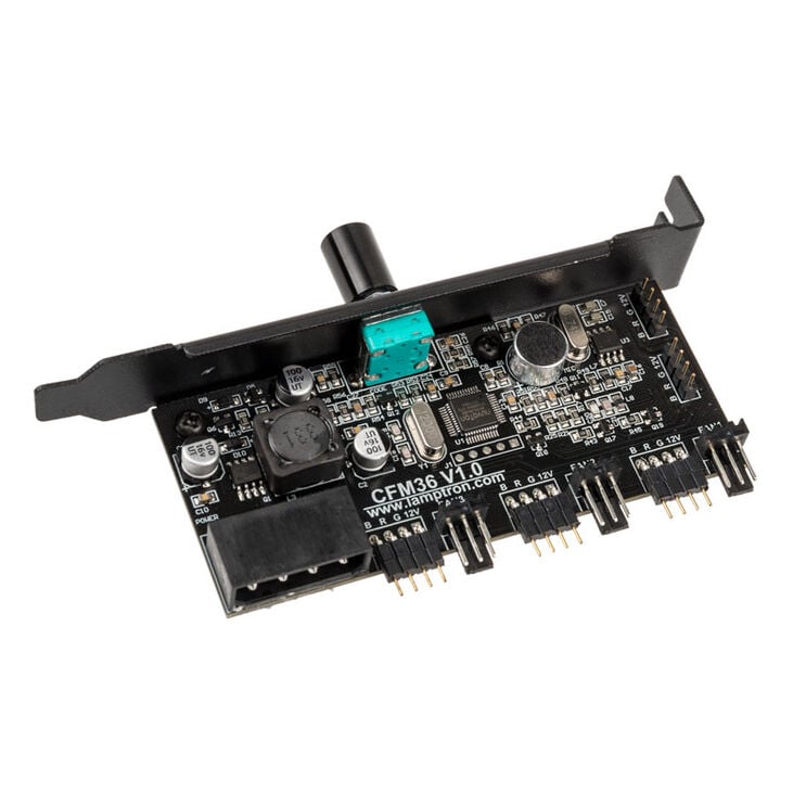 Lamptron CFM36 Lüfter- und RGB-LED-Controller für PCI-Slot - schwarz image number 1