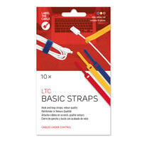 LABEL THE CABLE Basic Velcro Ties 10-Pack - assorted colours