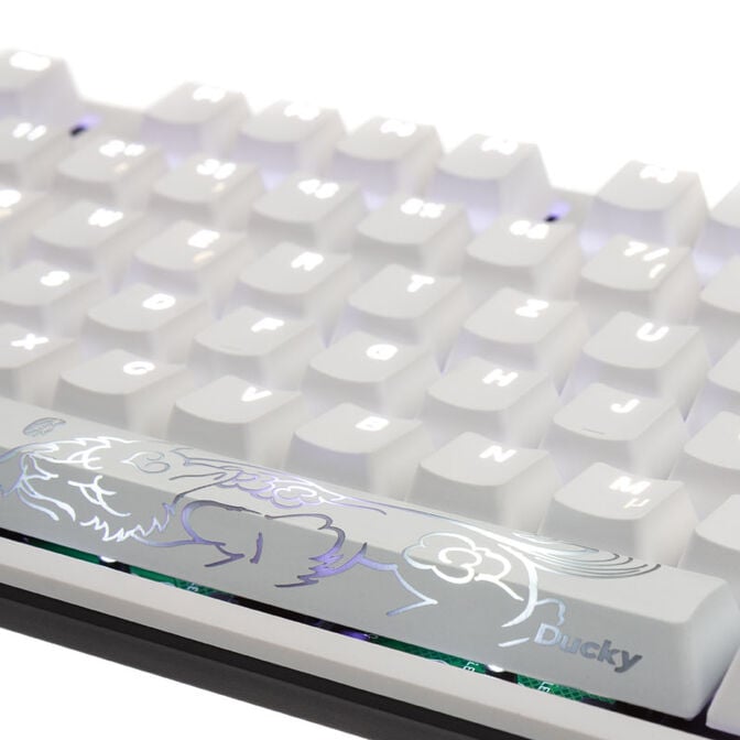 Ducky One 2 White Edition PBT Gaming Keyboard, MX-Blue, white LED - white image number 6