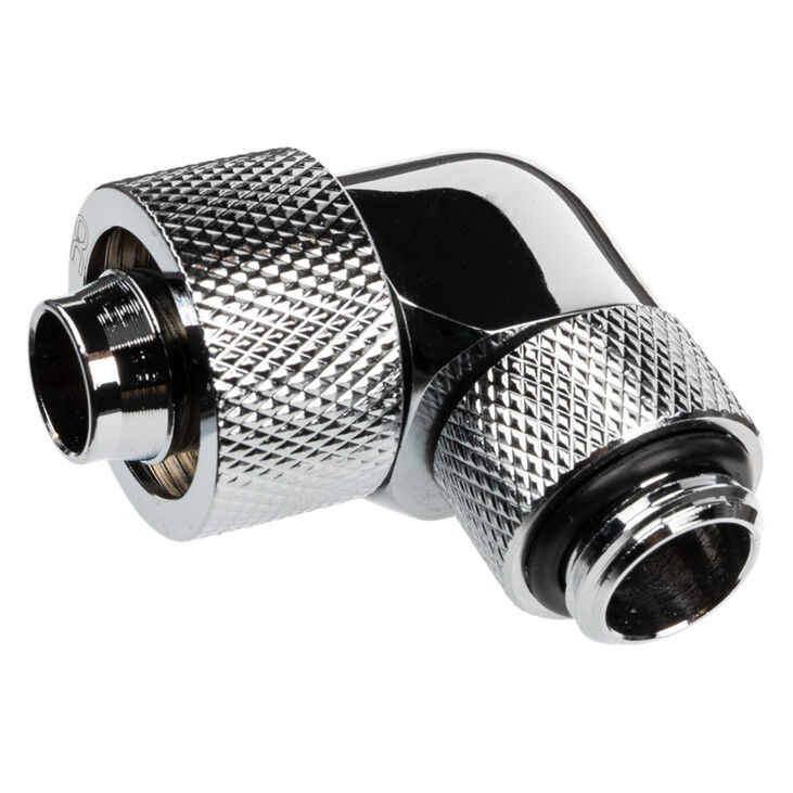 Alphacool Eiszapfen Connector 90 Degree G1/4 Inch Female Thread to 16/10mm - Rotatable, chrome silver image number 1