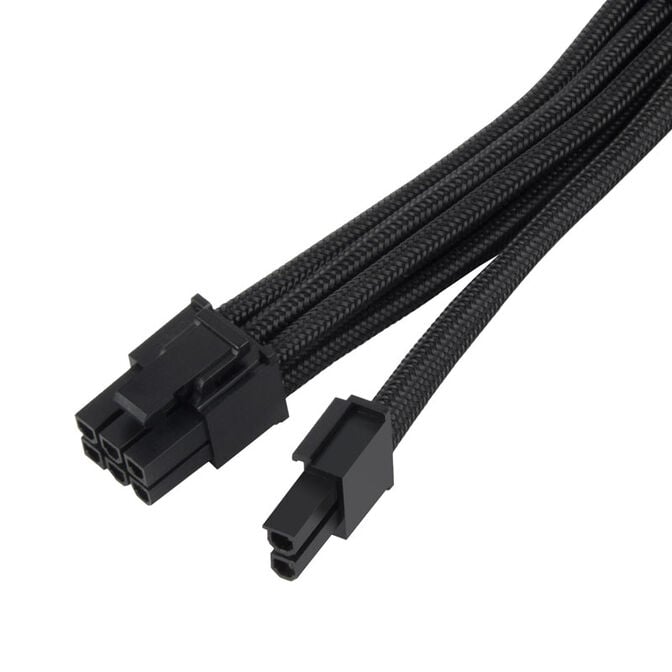 SilverStone 8-Pin-PCIe auf 6+2-Pin-PCIe Verl&auml;ngerung, 250mm - Schwarz image number 2