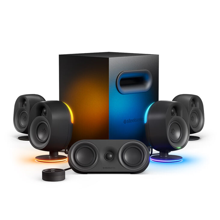 SteelSeries Arena 9 Gaming Speakers, Surround Sound, RGB Lighting - Black image number 0