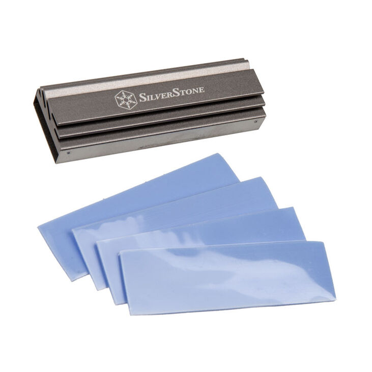 SilverStone TP04T M.2 passive cooler, aluminium - silver image number 3