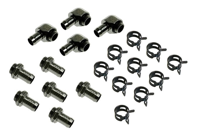Wasseranschluss-Set Fitting 10mm gerade/gewinkelt - black image number 0