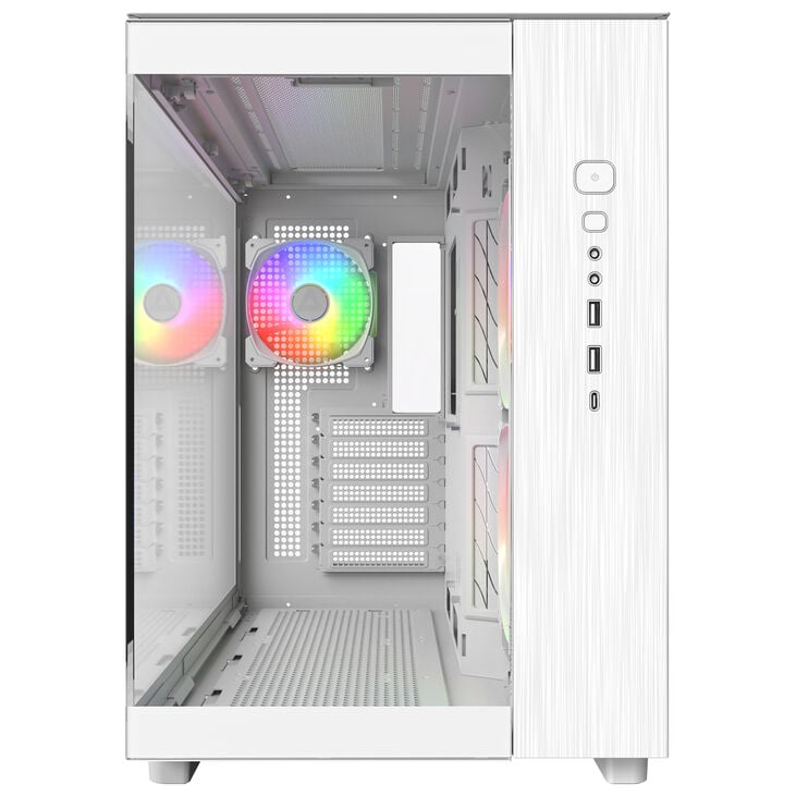 Montech KING 65 PRO PC Case, Mid Tower, ATX, ARGB, Tempered Glass - White image number 1