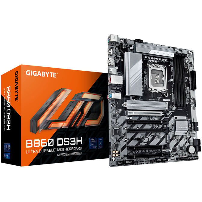GIGABYTE B860 DS3H motherboard, LGA 1851 socket, Intel B860, ATX, DDR5 image number 0
