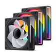 Jonsbo ZK-120BR ARGB Reverse Blade PWM Fan, 120mm, 3-Pack - black image number null