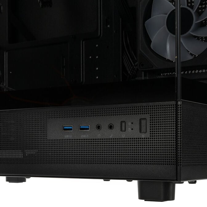 GSI SmartAssembly ARGB Glass Micro-ATX PC case, mid tower, Micro-ATX, Tempered Glass - black, 650 watts bronze power supply image number 4