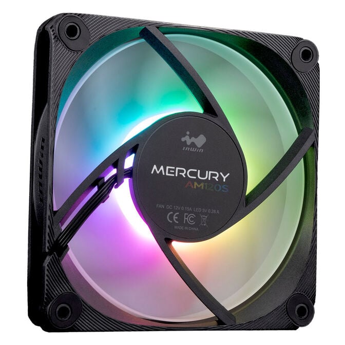 In Win Mercury AM120S Computer case Fan 12 cm Black, White 3 pc(s) image number 4