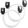 Corsair Premium Sleeved SATA Cable, white 30cm - 2 pack image number null