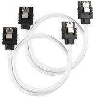 Corsair Premium Sleeved SATA-Kabel, wei&szlig; 30cm - 2er Pack