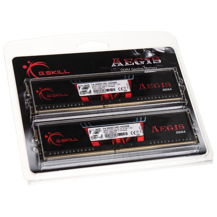 G.Skill AEGIS, DDR4-3000, CL16 - 16 GB Dual Kit, red image number 3