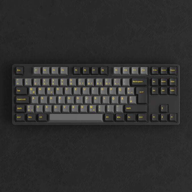 AKKO Black & Gold 5087S V1 Gaming Keyboard, RGB &ndash; Akko V3 Cream Blue Pro Switches, ISO DE, black & gold image number 4