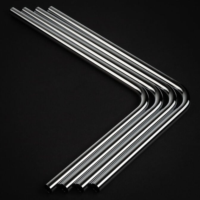 Bitspower Brass Hardtube 14mm OD, 220x300mm, 90 Degree - 4-Pack, silver image number 1