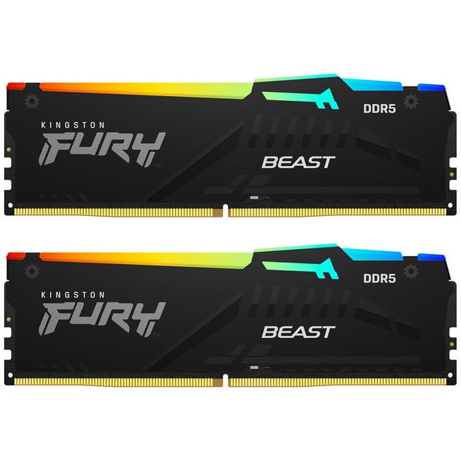 Kingston Fury Beast RGB EX DDR5-5200 RAM, CL36, EXPO - 32 GB Dual-Kit, schwarz image number 1
