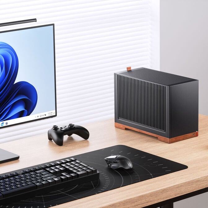 Jonsbo T9 Black PC Case, Mini Case, ITX, PCIe 5.0 Riser Cable - Black image number 1