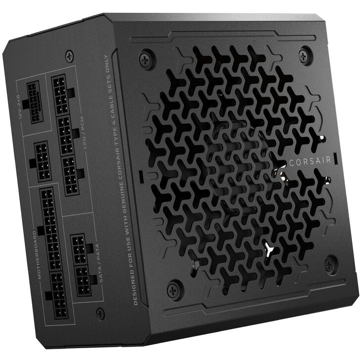 Corsair RMe Series RM1000e 80 PLUS Gold power supply, modular, ATX 3.1, PCIe 5.1 - 1,000 watts, black image number 2
