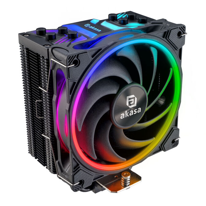 Akasa SOHO H4 Plus CPU cooler & AR12 reverse fan, RGB - black image number 3