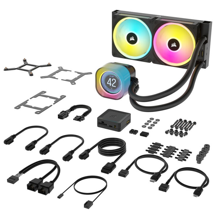 Corsair iCUE LINK H100i RGB LCD AiO Wasserkühlung - 240 mm, schwarz image number 9