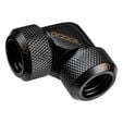 Alphacool Eiszapfen 13mm hard tube screw fitting 90 degree L-connector acrylic-brass tubes - black image number null