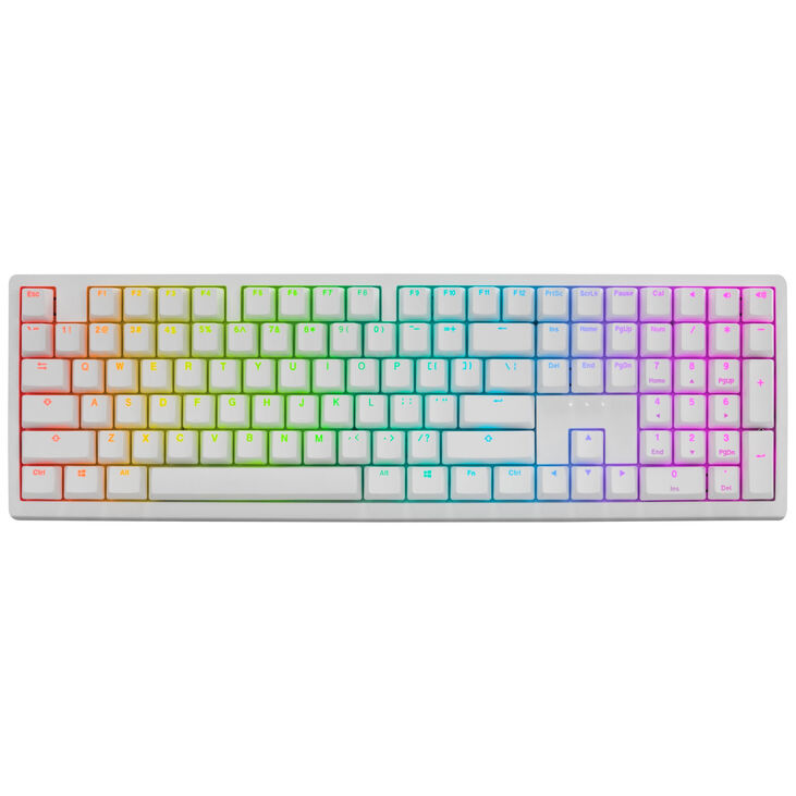 Ducky Zero 6108 Pure White Kabellose Gaming Tastatur, RGB - Cherry MX2A Brown, ANSI (US) image number 1