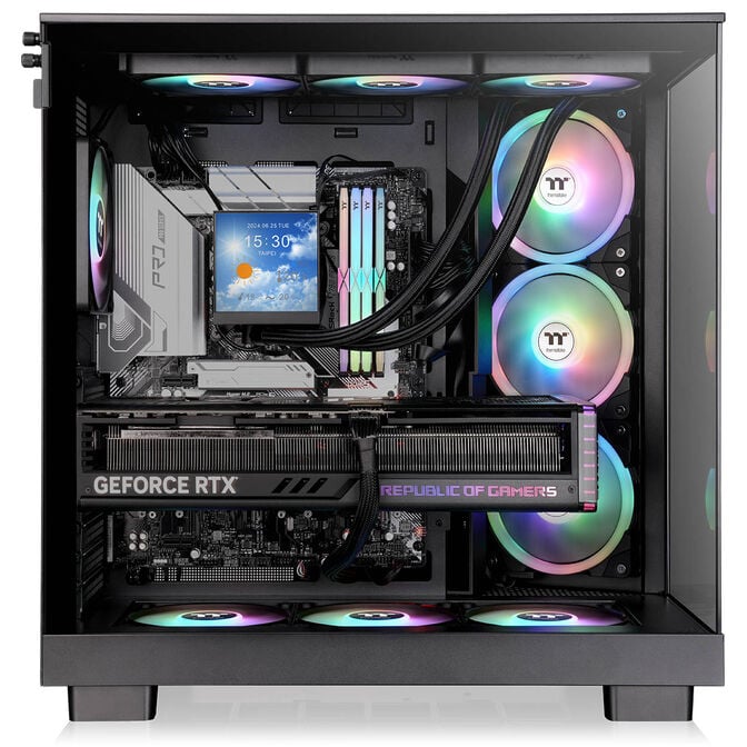 Thermaltake View 380 XL TG ARGB PC Case, Mid-Tower, ATX, ARGB, Tempered Glass - Black image number 5