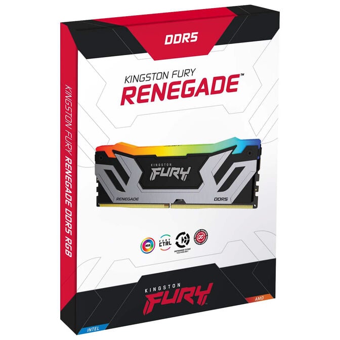 Kingston Fury Renegade RGB DDR5-8400 RAM, CL40, XMP 3.0, CUDIMM - 48 GB Dual-Kit, silber image number 2