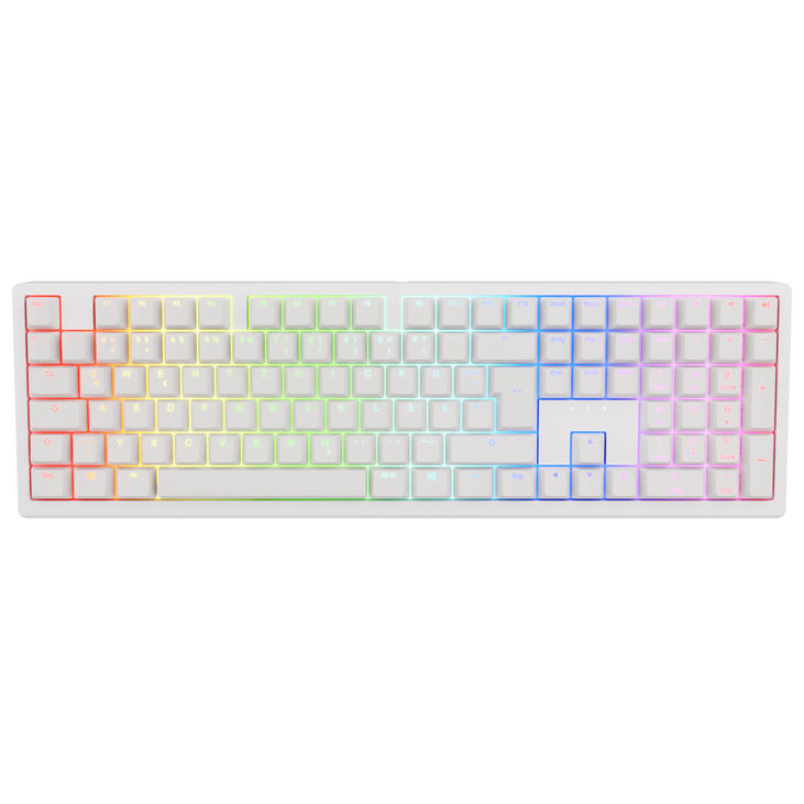 Ducky Zero 6108 Pure White Kabellose Gaming Tastatur, RGB - Cherry MX2A Blue, ISO (DE) image number 1