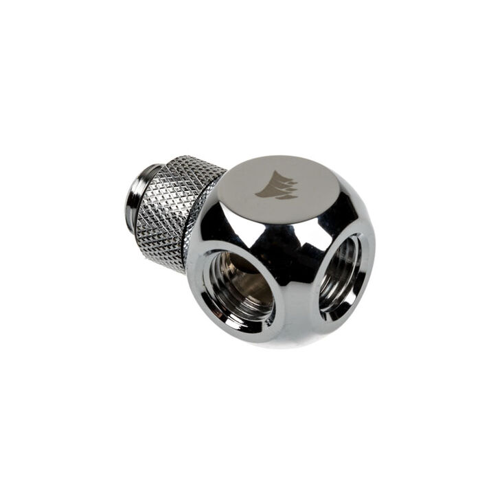 Corsair Hydro X Series XF Adapter Y-Splitter G1/4 Zoll AG auf 2x G1/4 Zoll IG - drehbar, chrome silb image number 2
