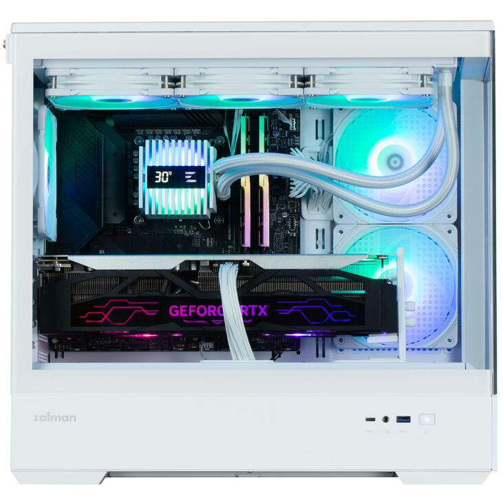 Zalman P30 V2 PC-Gehäuse, Mini-Tower, mATX, RGB, Tempered Glass - weiß image number 6