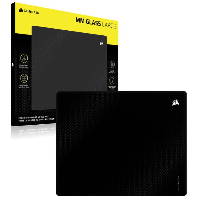 Corsair MM Glass Mauspad, matte Glasoberfl&auml;che, rutschfeste Basis - schwarz, 40cm x 50cm image number 0