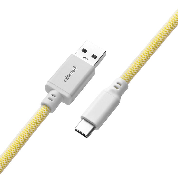 CableMod PRO Coiled Keyboard Cable USB-C zu USB Typ A, Lemon Ice - 150cm image number 2