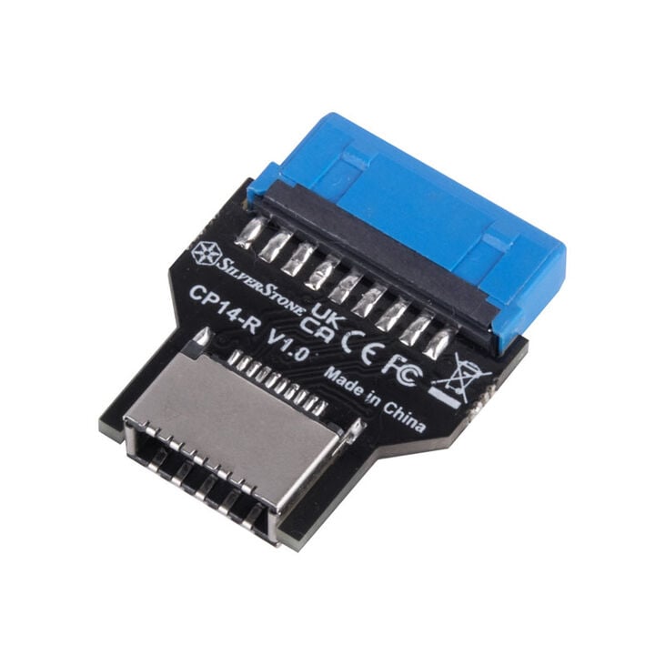 SilverStone CP14-R internal USB 3.0 to internal USB 3.1 Type C front panel adapter image number 1