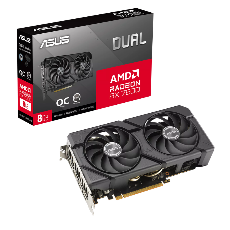 ASUS Dual Radeon RX 7600 EVO OC, 8192 MB GDDR6