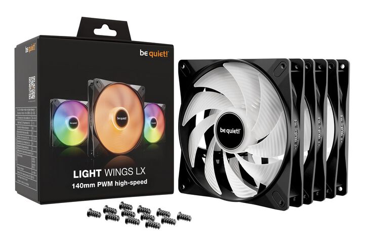 be quiet! Light Wings LX ARGB PWM High Speed Fan, Triple Pack - 140mm, black image number 4