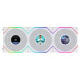 Lian Li UNI FAN TL LCD FLEX Wireless Fan, ARGB and LCD - Reverse Blade 120mm, white, 3-pack with controller image number null