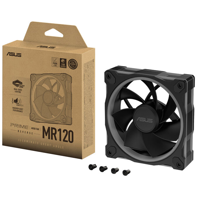 ASUS Prime MR120 ARGB-L&uuml;fter, PWM, Reverse - 120mm, schwarz image number 10