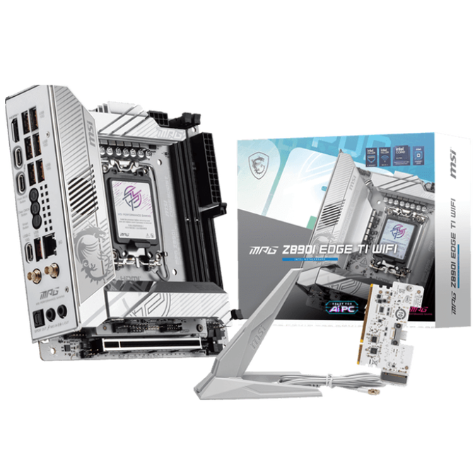 MSI MPG Z890I Edge TI WIFI Motherboard, Socket 1851, Intel Z890, mini-ITX, DDR5 image number 0