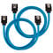 Corsair Premium Sleeved SATA Cable, blue 60cm - pack of 2
