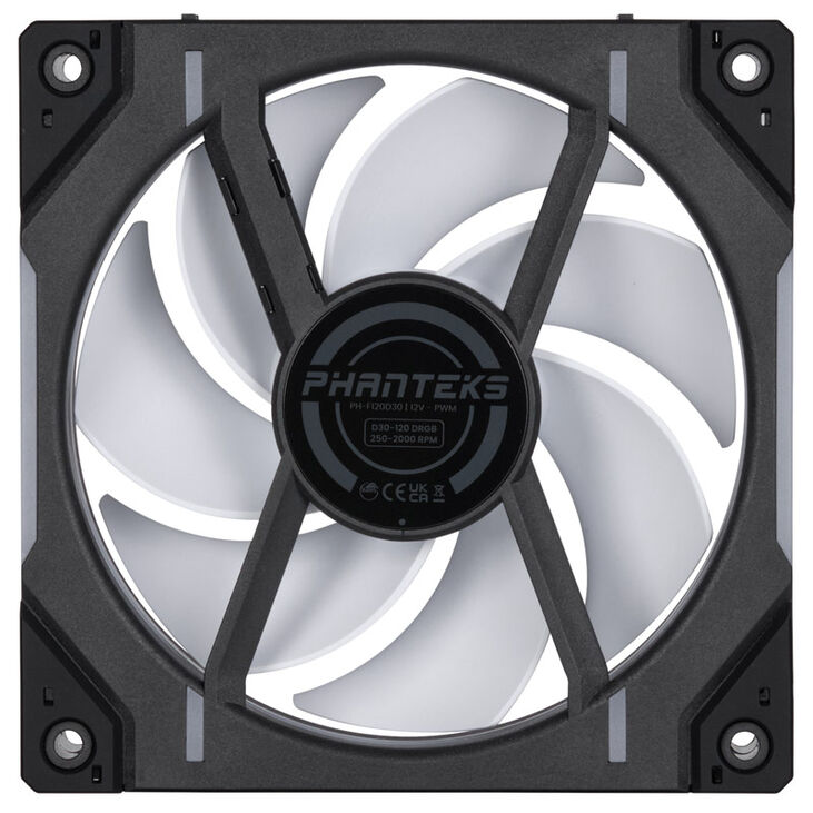 PHANTEKS D30 PWM D-RGB Regular Airflow fan - 120mm, black image number 3
