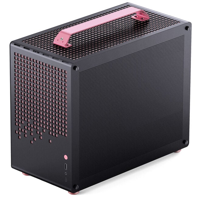 Jonsplus Z20 Micro-ATX Geh&auml;use, mit Tragegriff - schwarz/pink image number 2