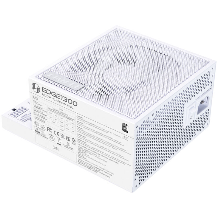 Lian Li EDGE EG1300 80 PLUS Platinum Power Supply, PCIe 5.1, ATX 3.1 - 1300 Watts, White image number 3