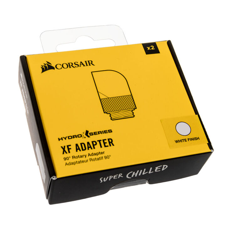 Corsair Hydro X Series Adapter 90 Grad G1/4 Zoll AG auf G1/4 Zoll IG - 2er Pack, drehbar, weiß image number 2